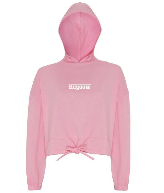 Strada ● Cropped Oversize Hoodie ● Light Pink - White