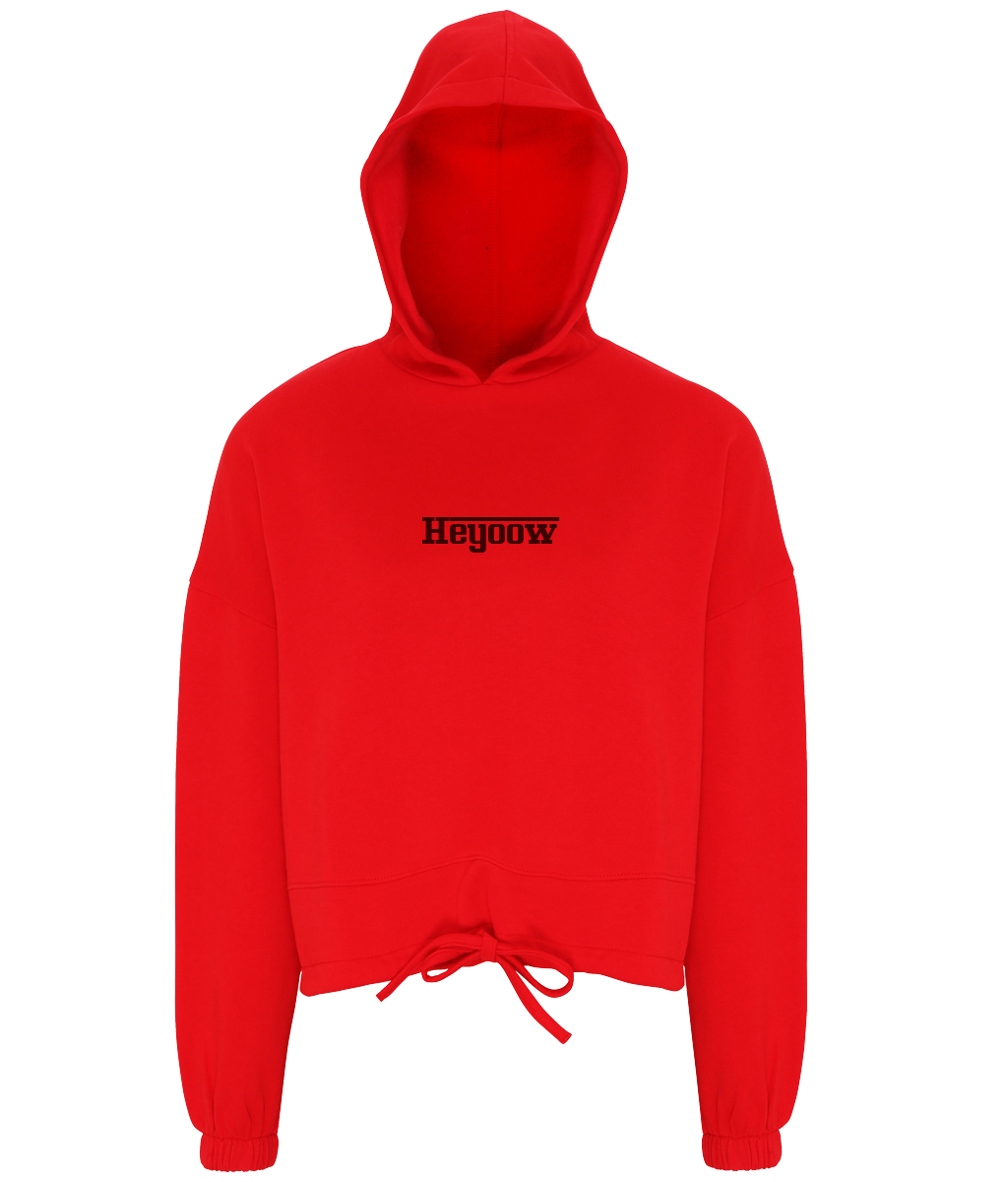 Strada ● Cropped Oversize Hoodie ● Red - Black
