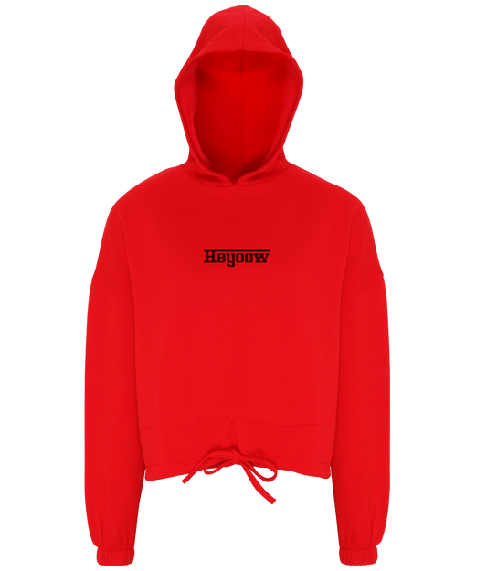 Strada ● Cropped Oversize Hoodie ● Red - Black