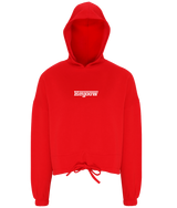Strada ● Cropped Oversize Hoodie ● Red - White