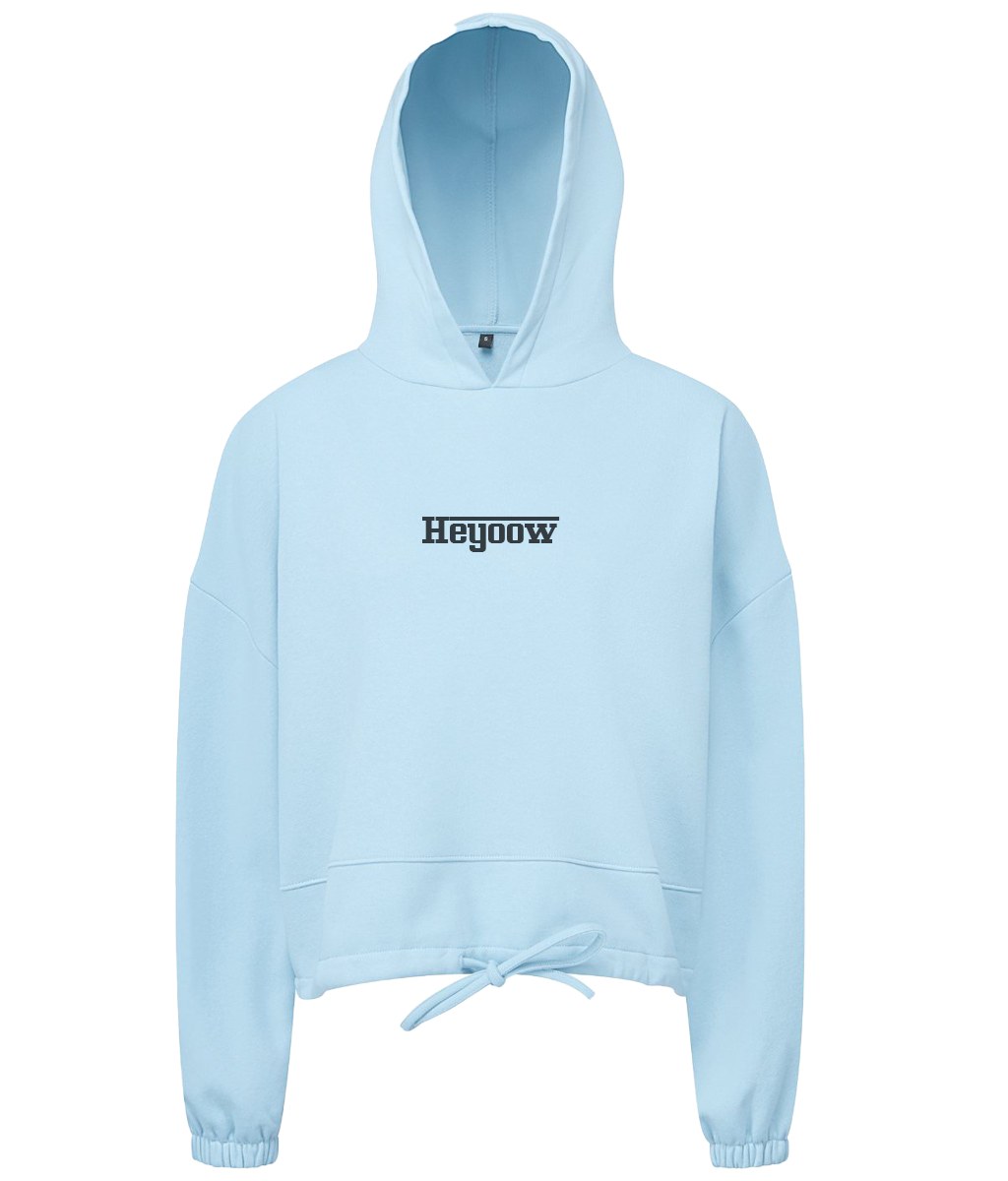 Strada ● Cropped Oversize Hoodie ● Sky Blue - Black