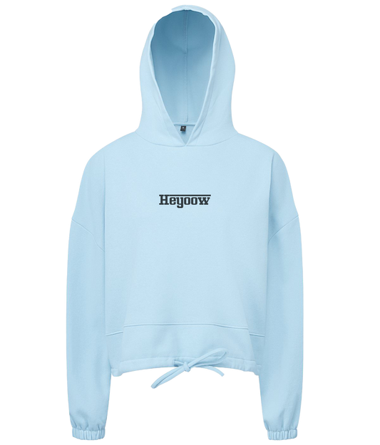 Strada ● Cropped Oversize Hoodie ● Sky Blue - Black