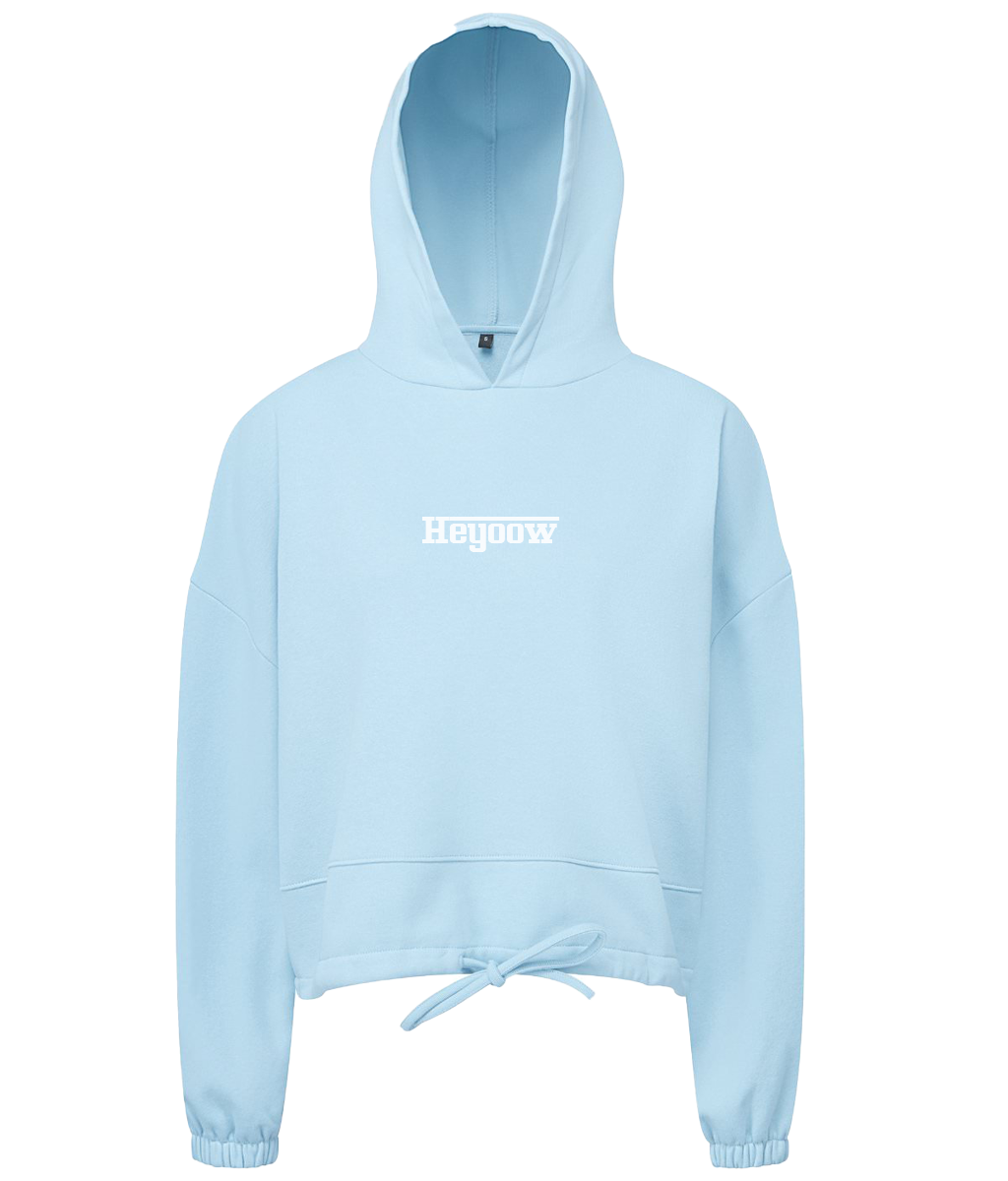 Strada ● Cropped Oversize Hoodie ● Sky Blue - White