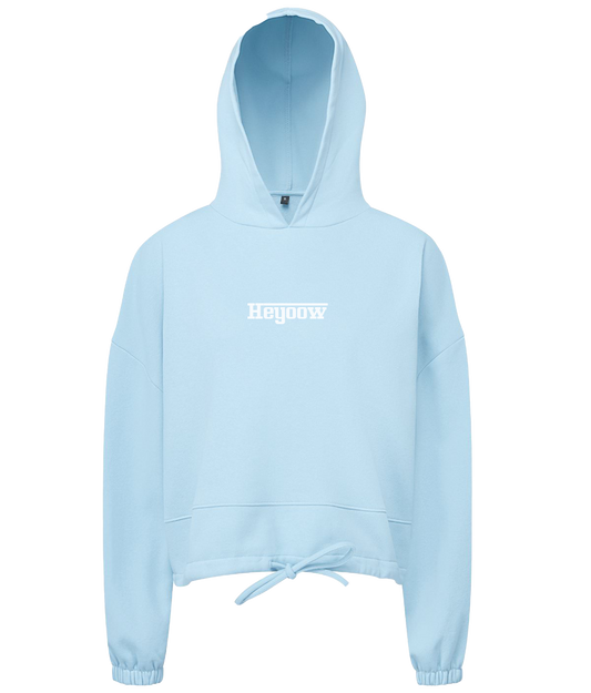 Strada ● Cropped Oversize Hoodie ● Sky Blue - White