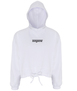 Strada ● Cropped Oversize Hoodie ● White - Black