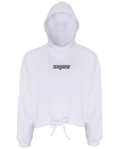 Strada ● Cropped Oversize Hoodie ● White - Black