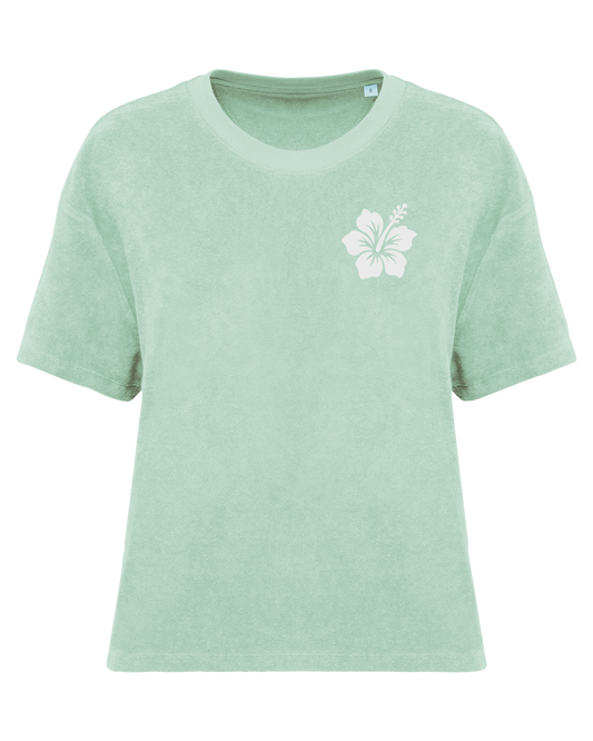 Hibiscus Flower ● Towelling Shirt ● Brook Green