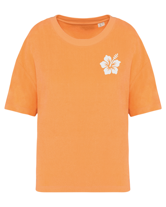 Hibiscus Flower ● Towelling Shirt ● Apricot