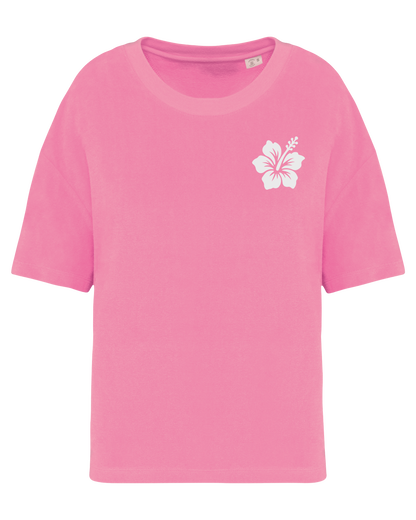 Hibiscus Flower ● Towelling Shirt ● Candy Rose