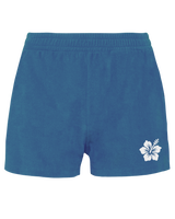 Hibiscus Flower ● Towelling Short ● Riviera Blue