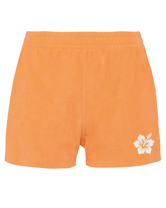 Hibiscus Flower ● Towelling Short ● Apricot