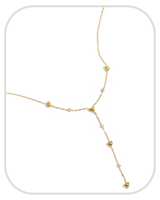 Y-line Filled Hearts with rhinestones ● Necklace ● Gold