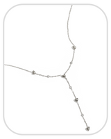 Y-line Filled Hearts with rhinestones ● Necklace ● Silver
